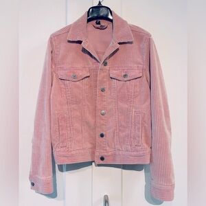 H&M 2 Pink Lightweight Corduroy Jacket